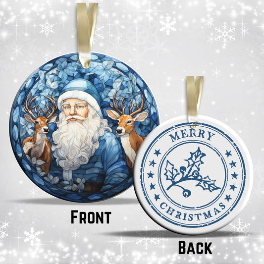 Stained Glass Christmas Ceramic Ornament