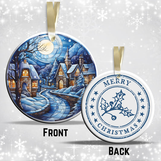 Stained Glass Christmas Ceramic Ornament