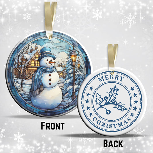 Stained Glass Christmas Ceramic Ornament 02-05