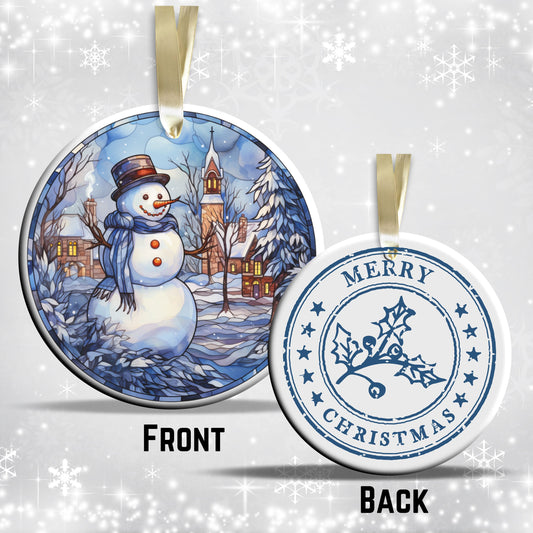 Stained Glass Christmas Ceramic Ornament 02-06