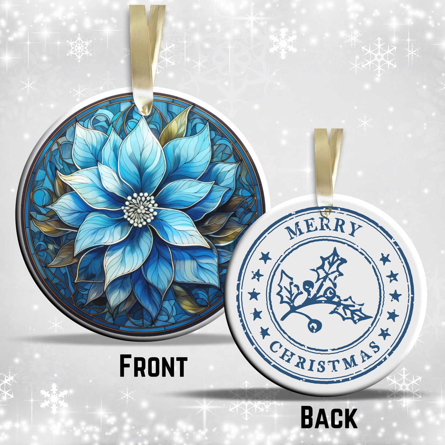 Stained Glass Christmas Ceramic Ornament