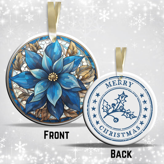 Stained Glass Christmas Ceramic Ornament