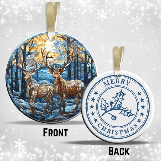 Stained Glass Christmas Ceramic Ornament