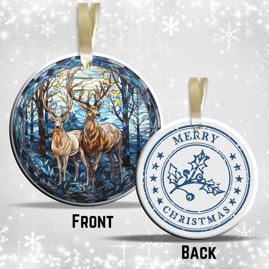 Stained Glass Christmas Ceramic Ornament