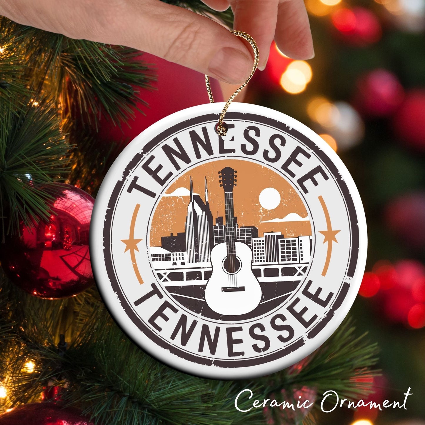 Tennessee State Christmas Ornament - Personalized Ceramic 66-TN