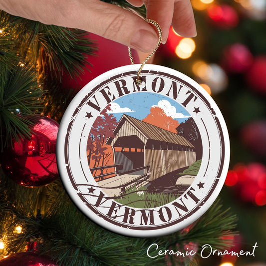 Personalized United States State of Vermont Ceramic Ornament 66-VT