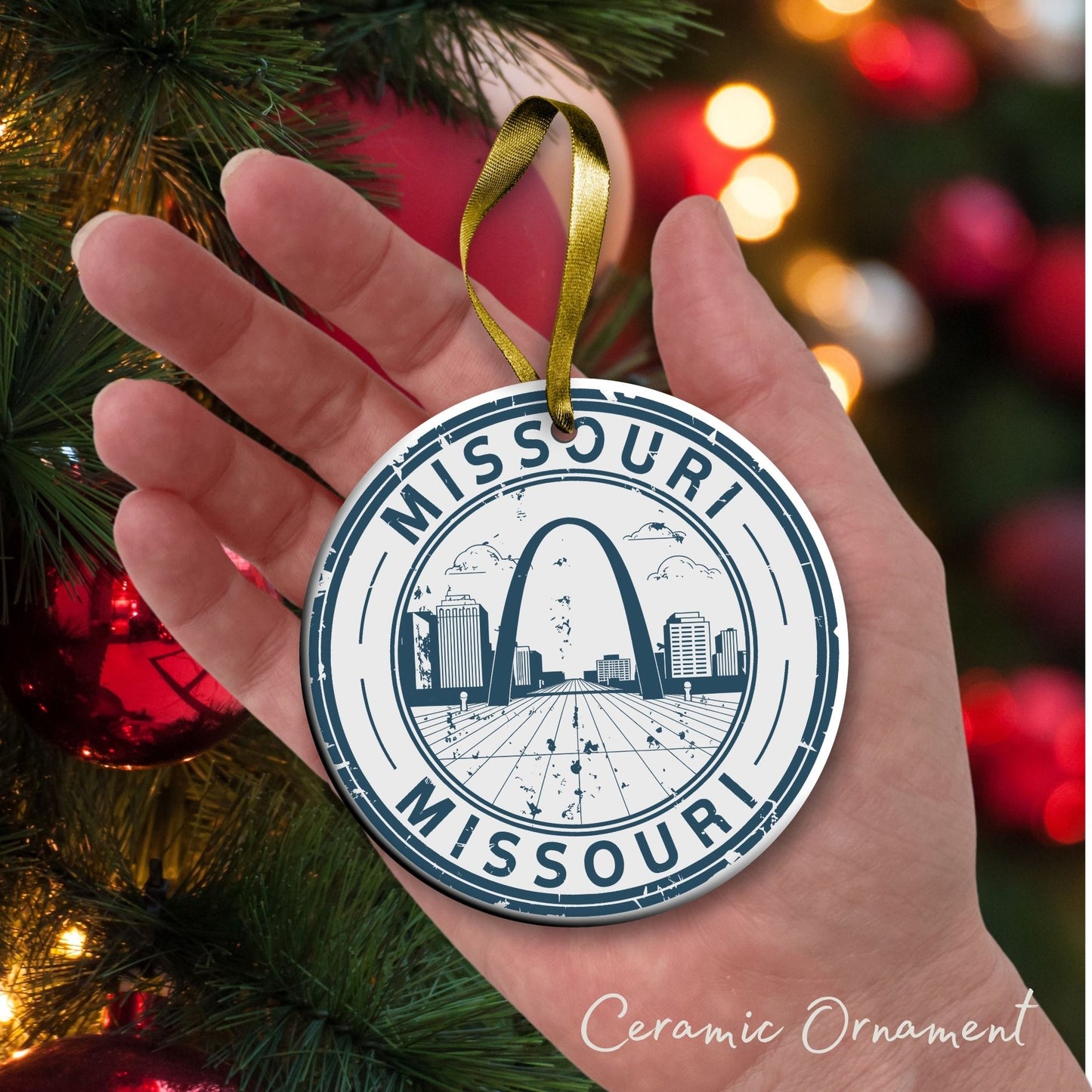 Missouri State Christmas Ornament - Personalized Ceramic 66-MO