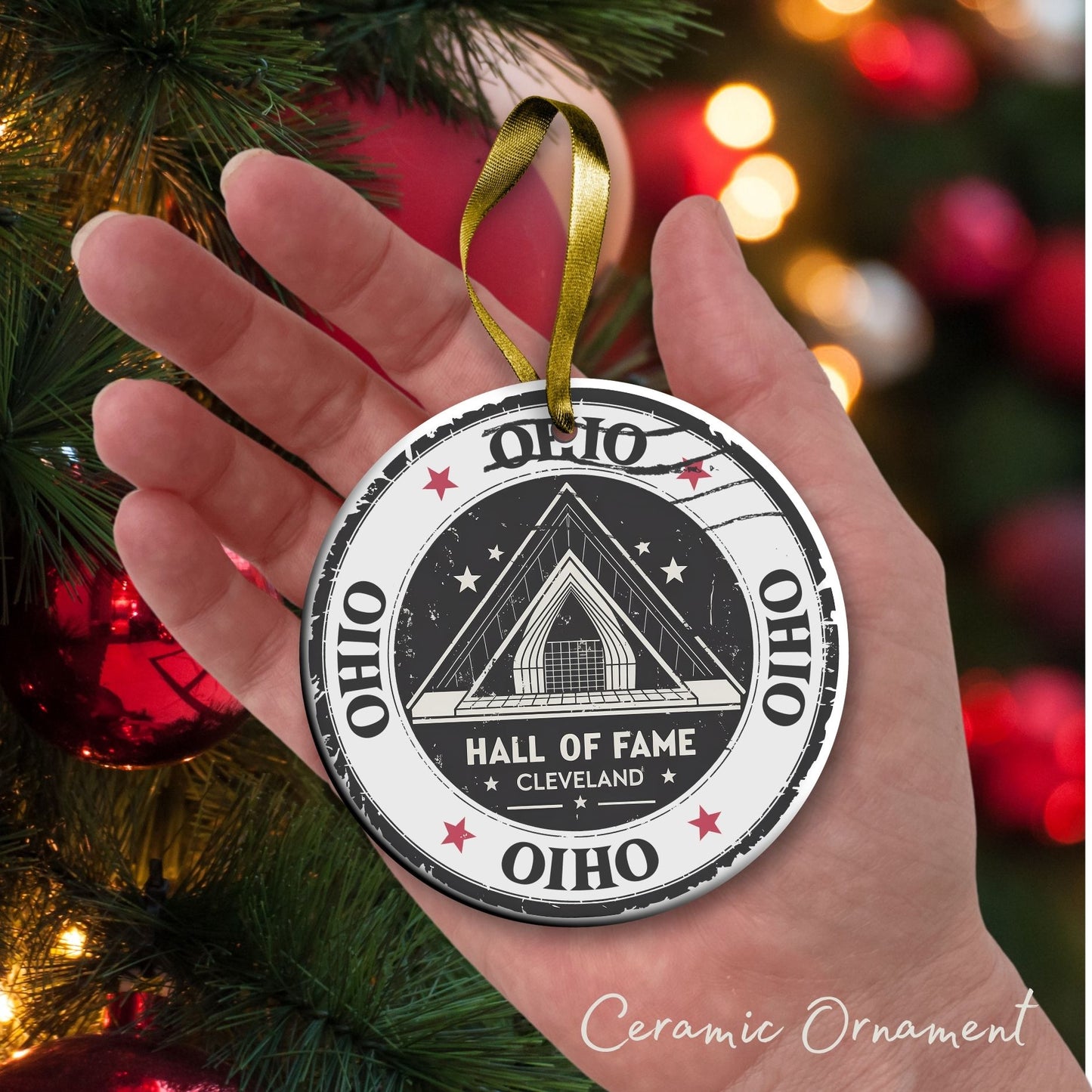 Ohio State Christmas Ornament - Personalized Ceramic 66-OH
