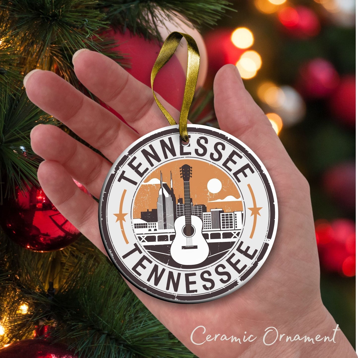Tennessee State Christmas Ornament - Personalized Ceramic 66-TN