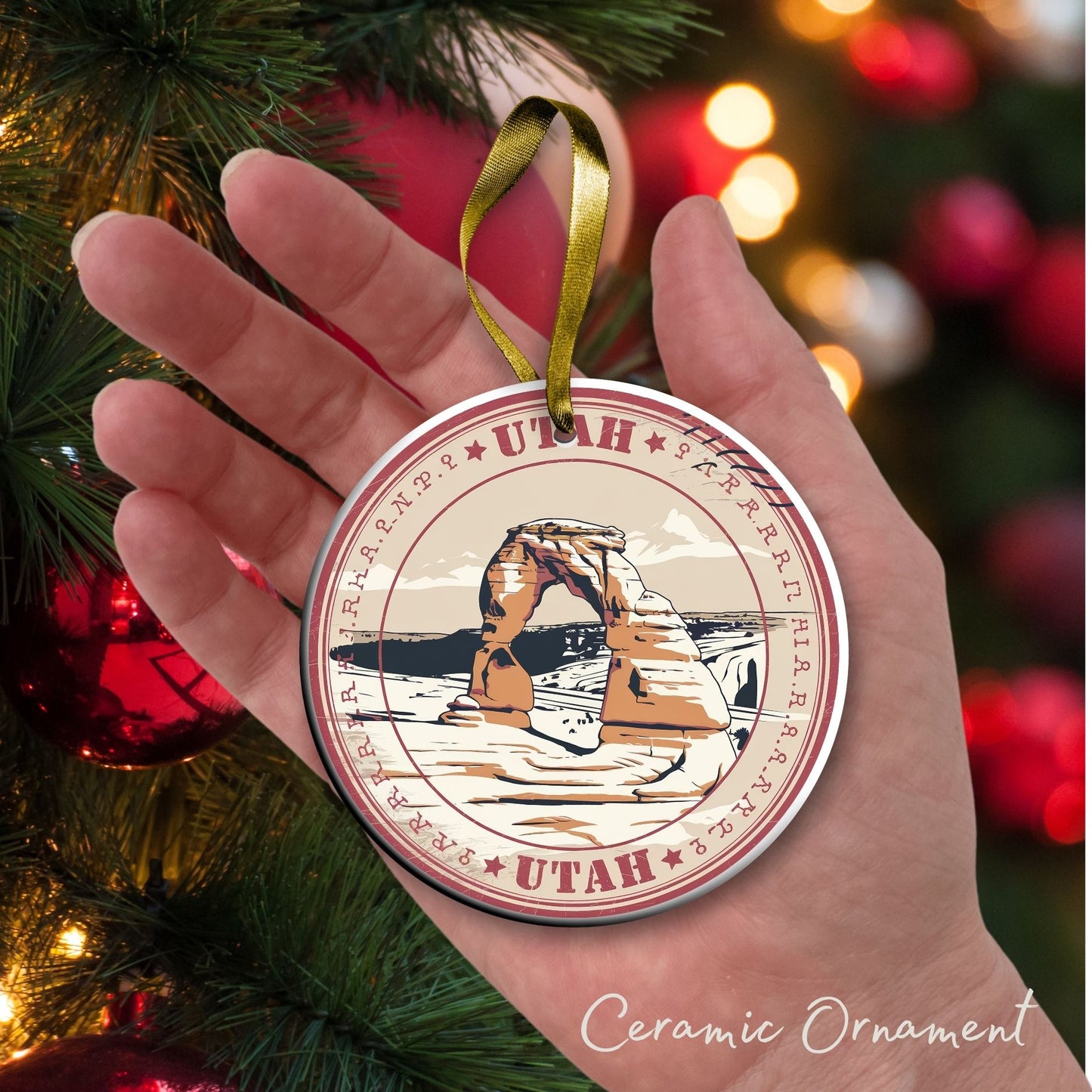 Personalized United States State of Utah Ceramic Ornament 66-UT