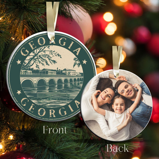 Georgia State Christmas Ornament - Personalized Ceramic 66-GA
