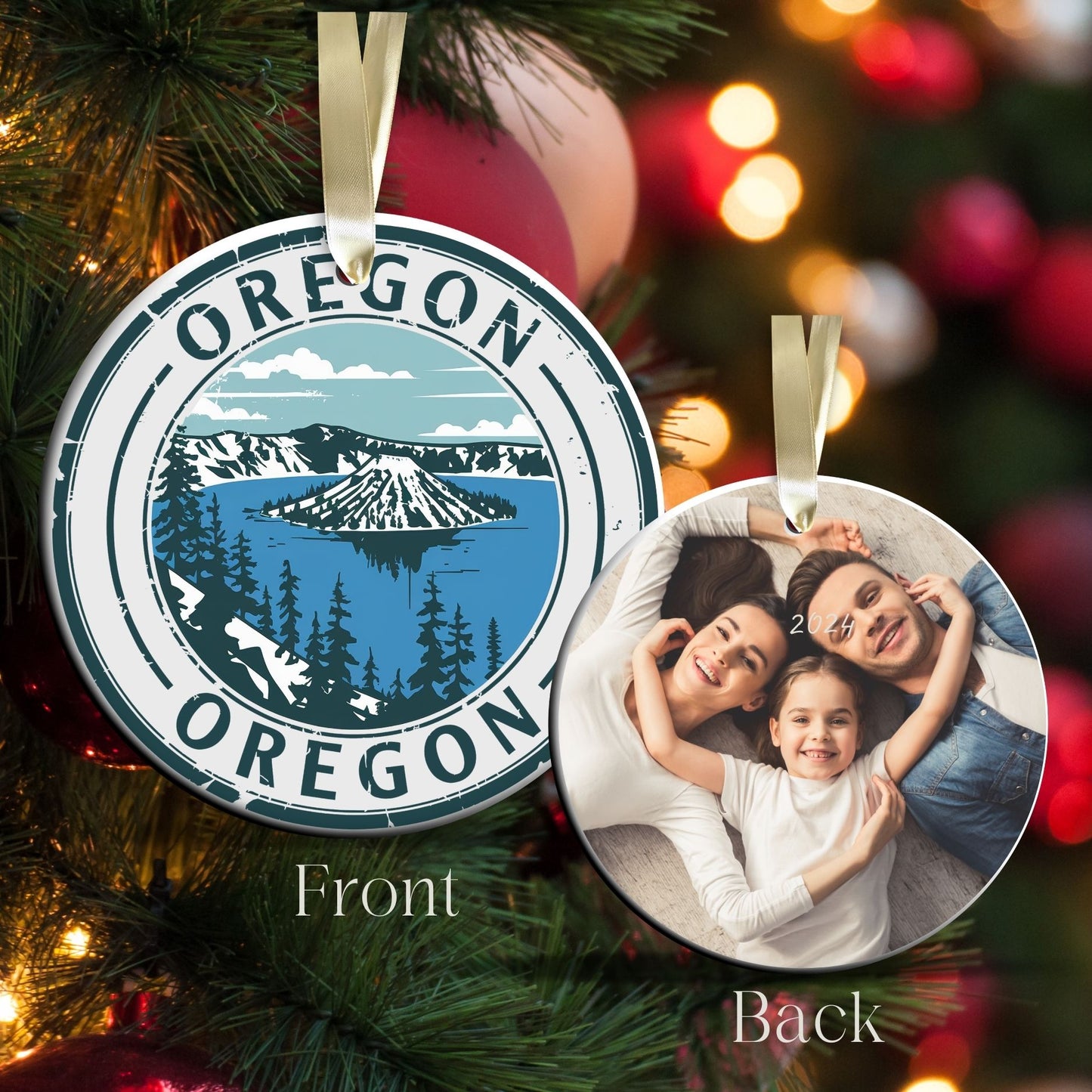 Oregon State Christmas Ornament - Personalized Ceramic 66-OR