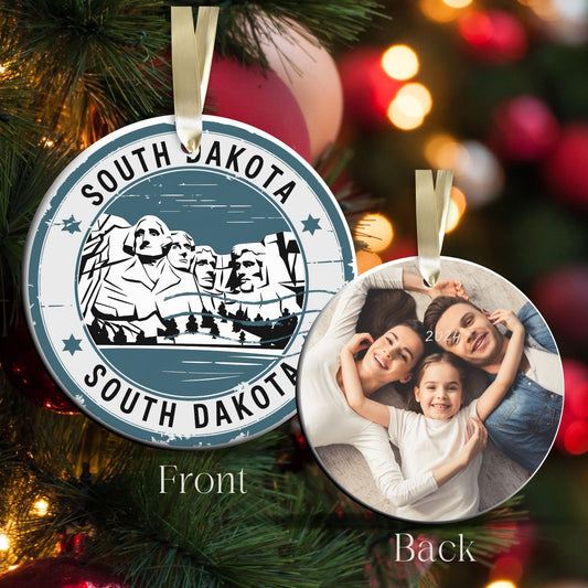 South Dakota State Christmas Ornament - Personalized Ceramic 66-SD
