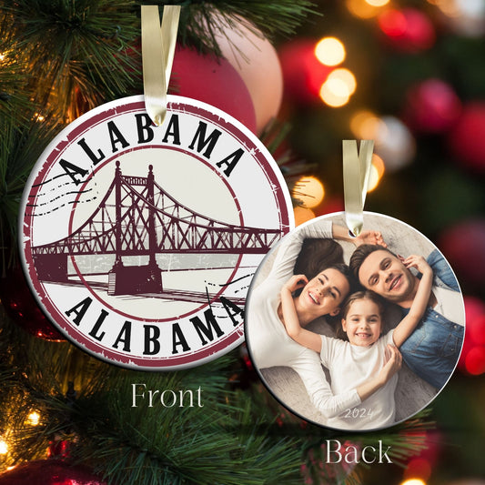 Alabama State Christmas Ornament - Personalized Ceramic 66-AL