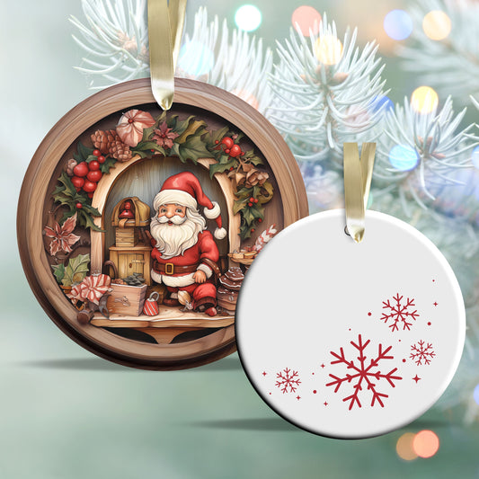 Whimsical Gnome Christmas Ceramic Ornament 70-14
