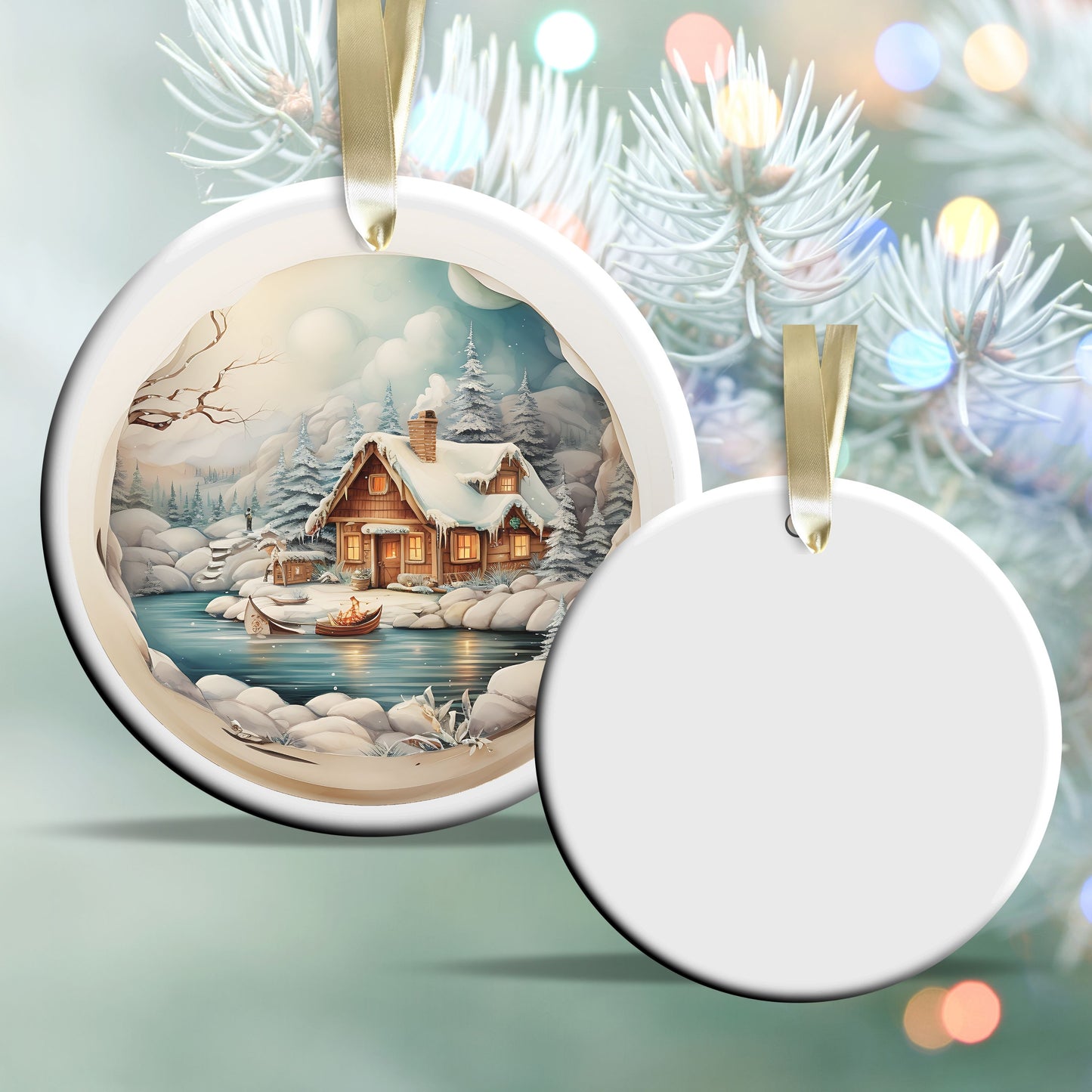 Whimsical Gnome Christmas Ceramic Ornament 70-16