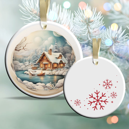 Whimsical Gnome Christmas Ceramic Ornament 70-16