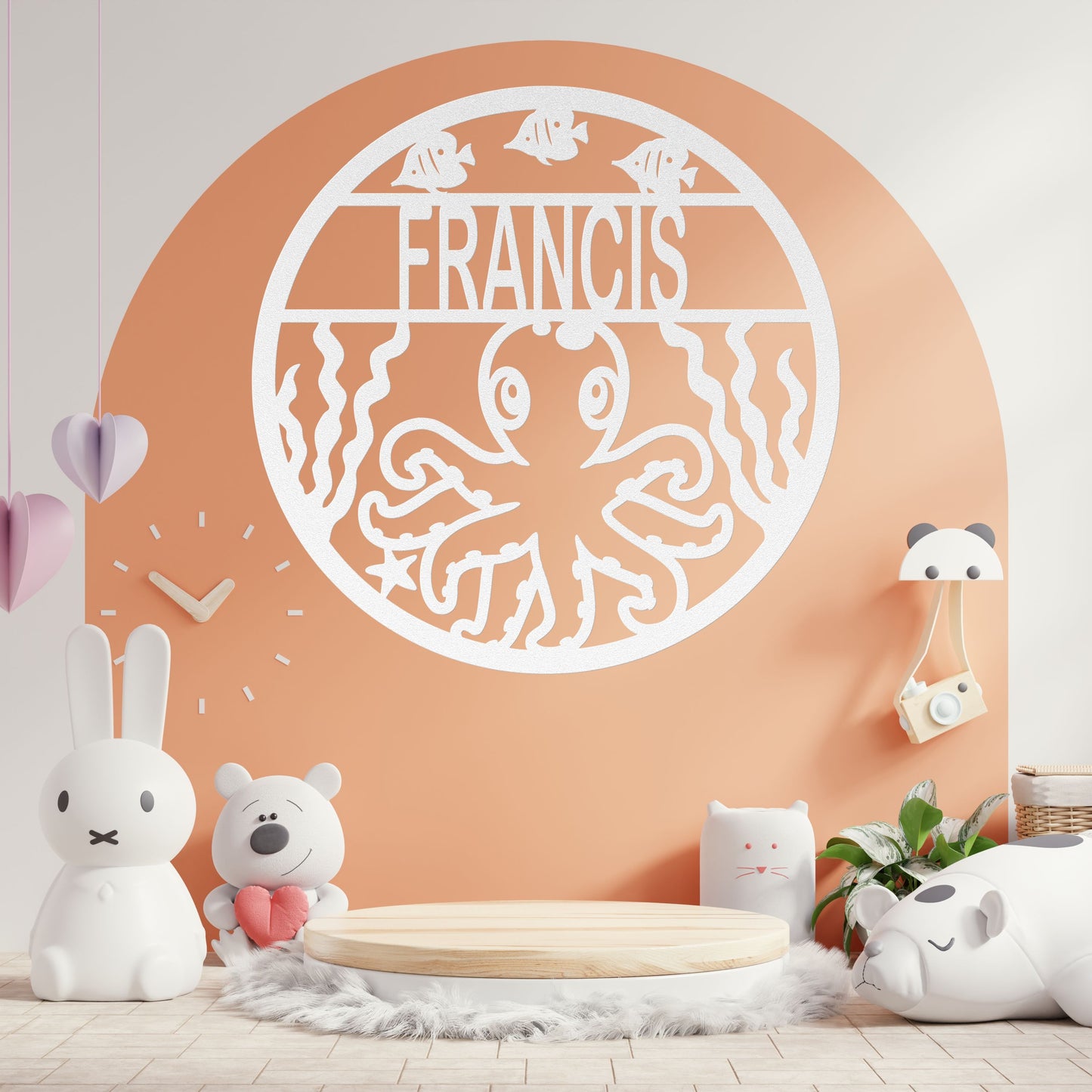 Ocean Animals Nursery Metal Decor - Octopus