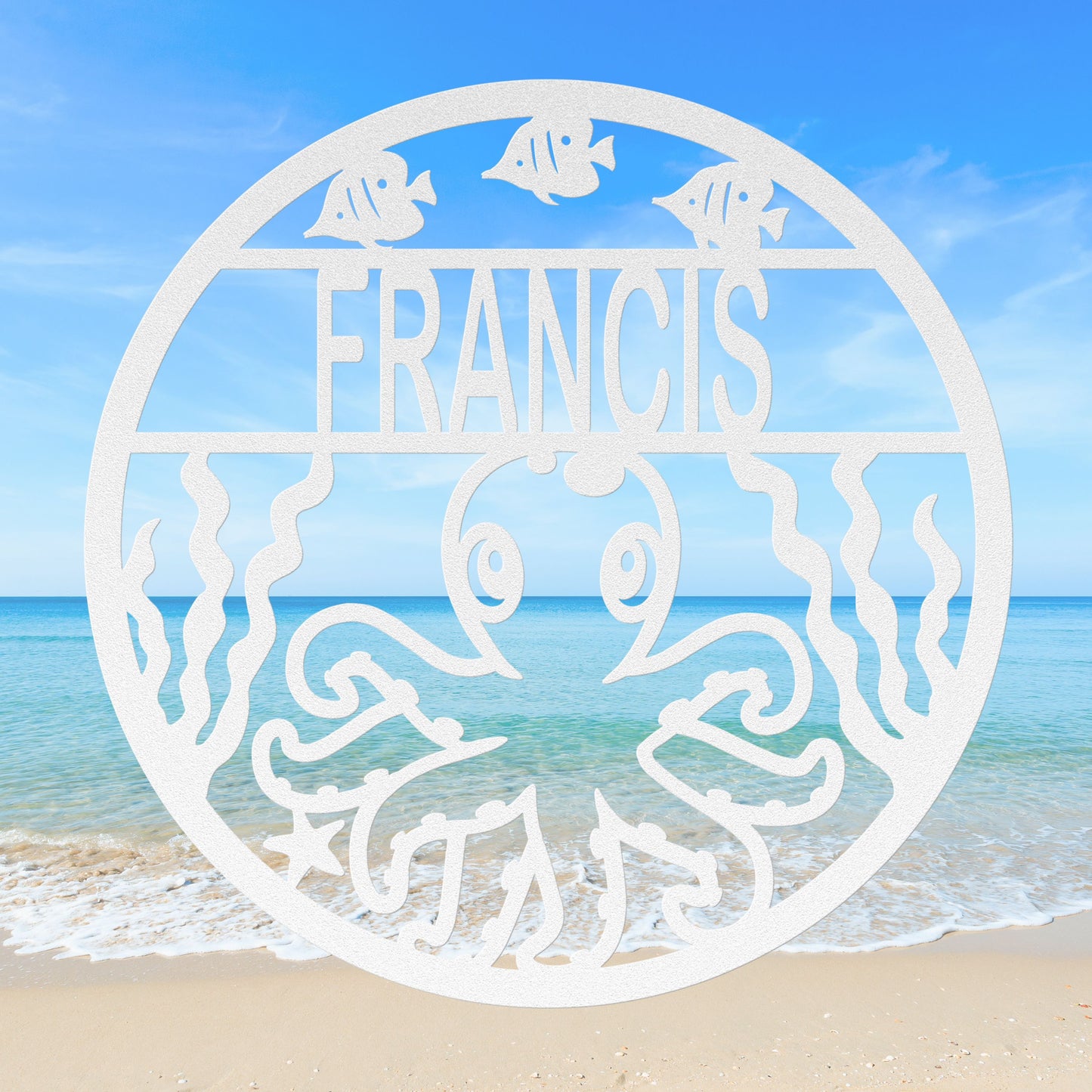 Ocean Animals Nursery Metal Decor - Octopus