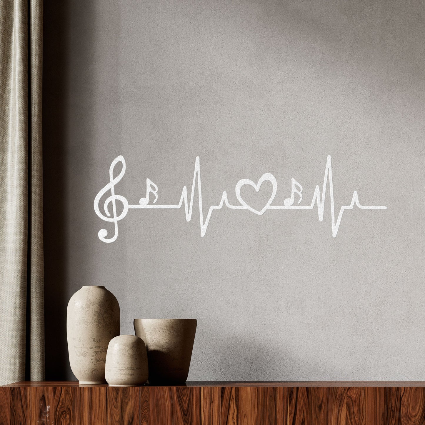Heartbeat Music Note Wall