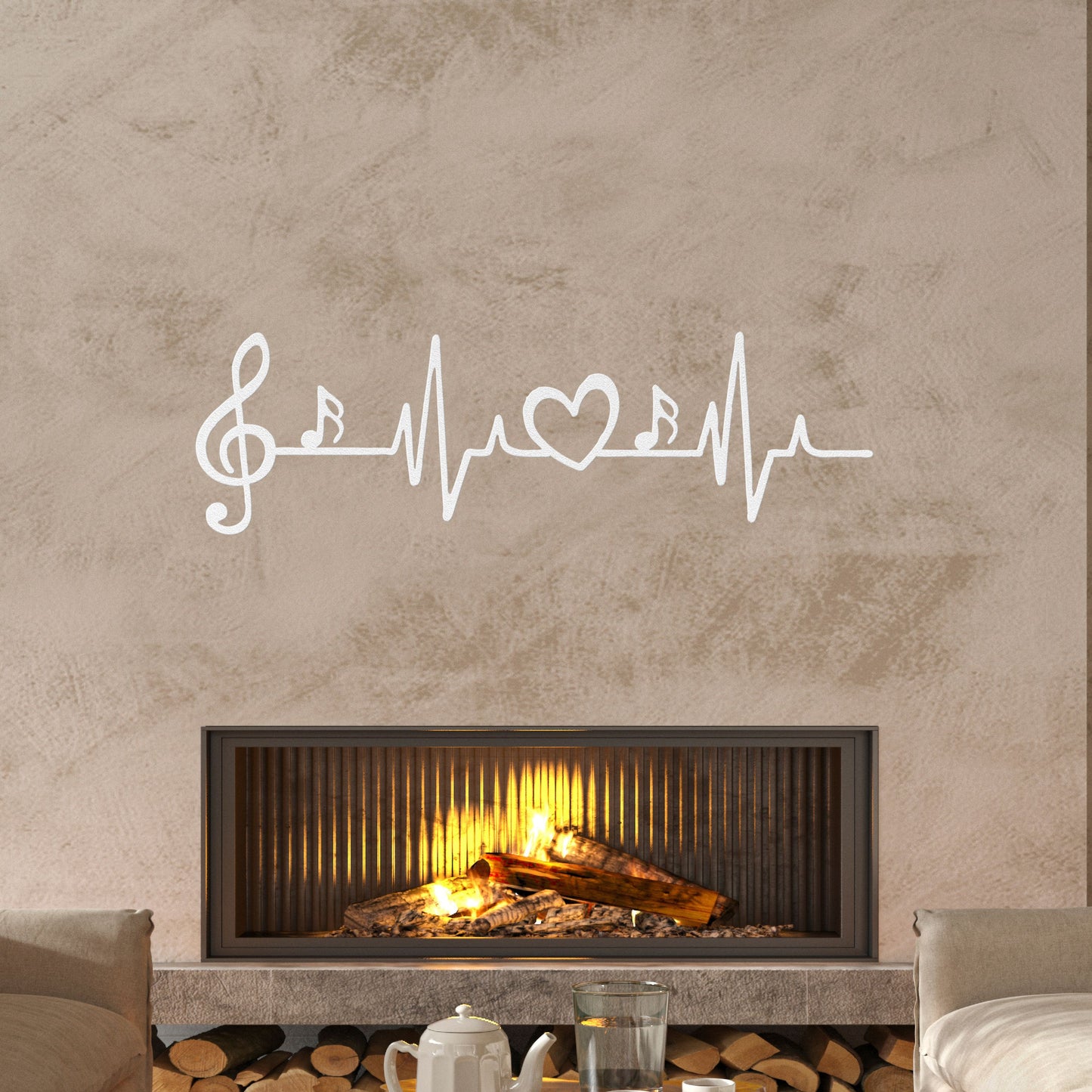Heartbeat Music Note Wall