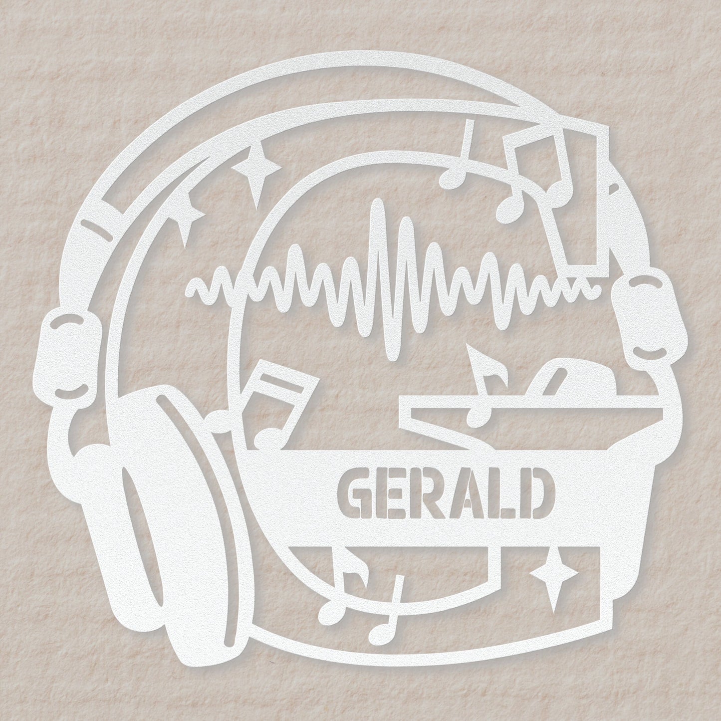 Personalized Headphones Monogram Letter G - Metal Sign