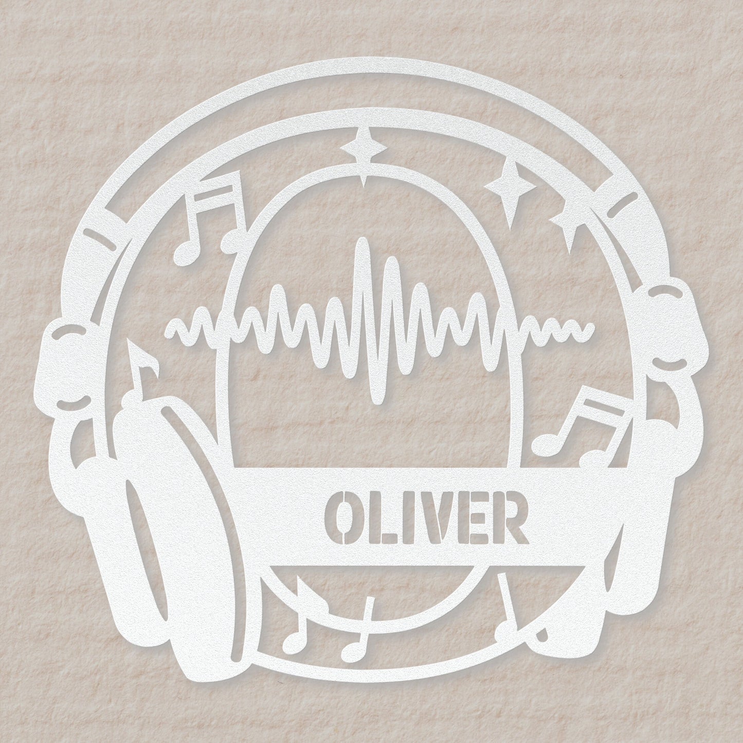 Personalized Headphones Monogram Letter O - Metal Sign