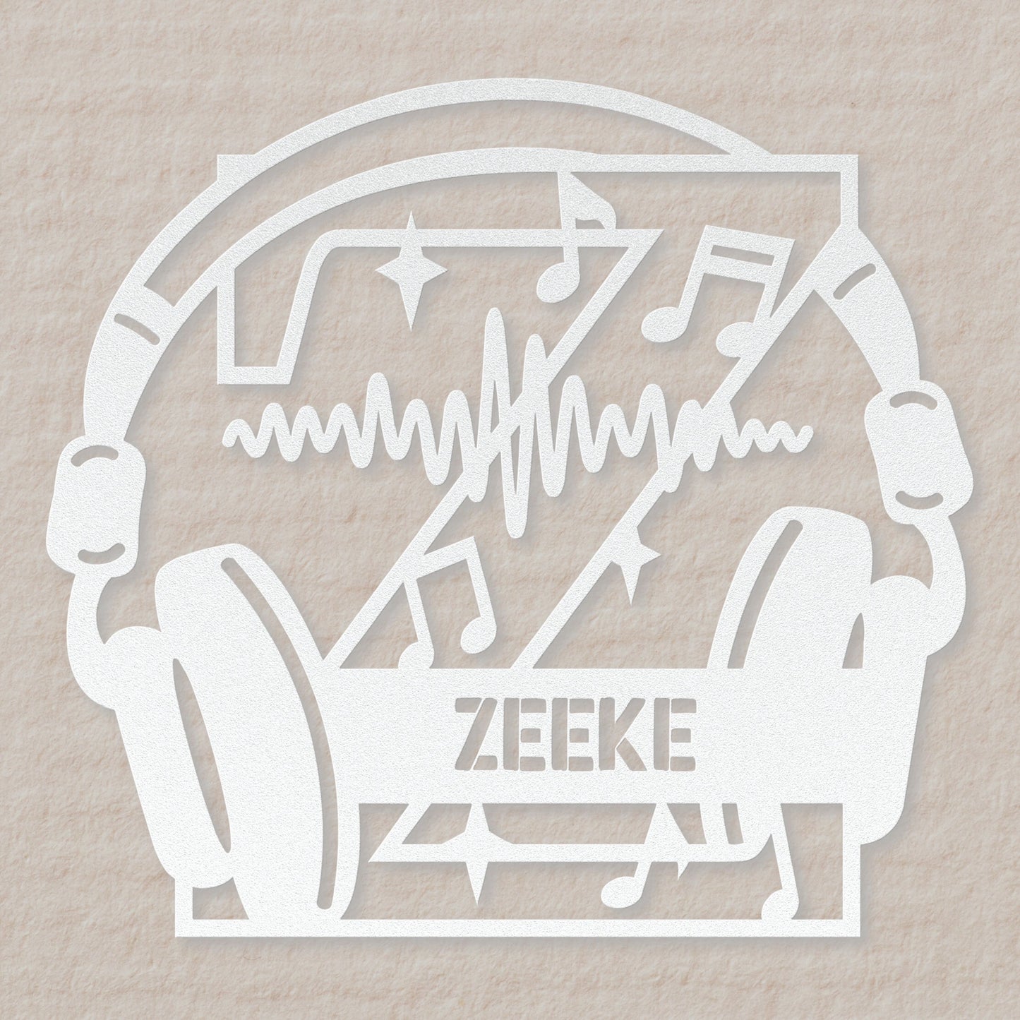 Personalized Headphones Monogram Letter Z - Metal Sign