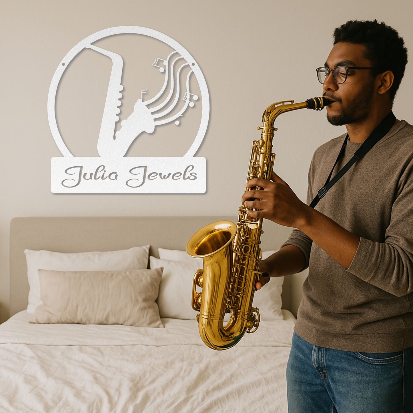 Musical Saxophone - Metal Sign