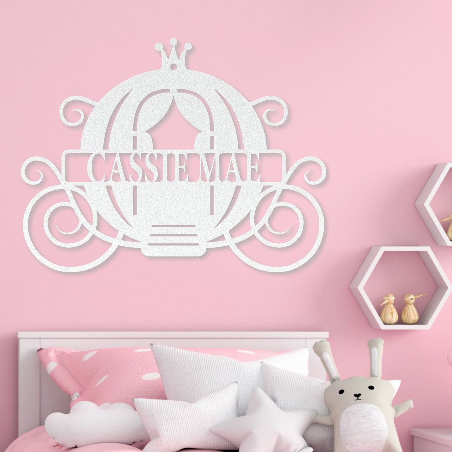 Princess Carriage Metal Wall Art - Personalized