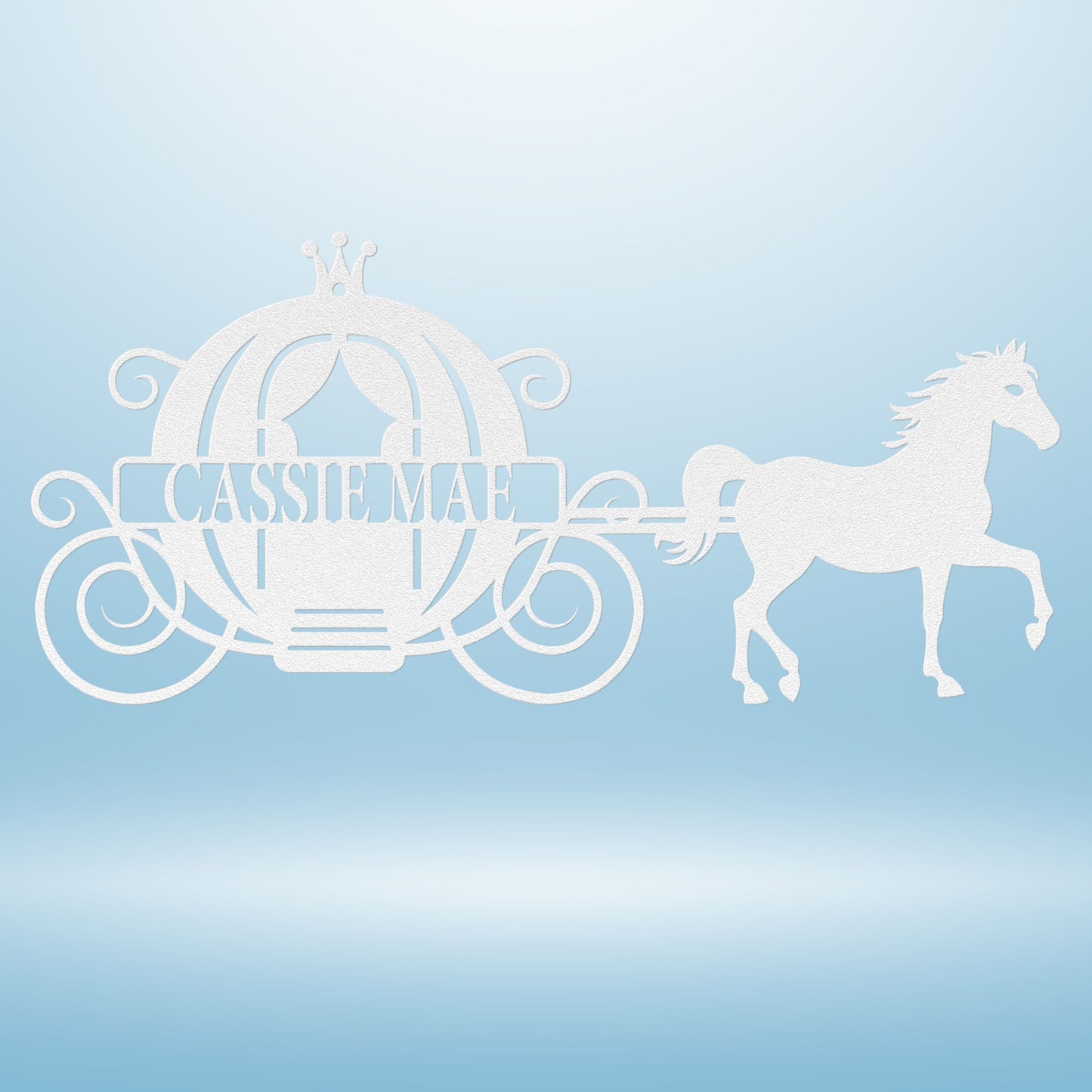 Princess Carriage with Horse Metal Wall Art