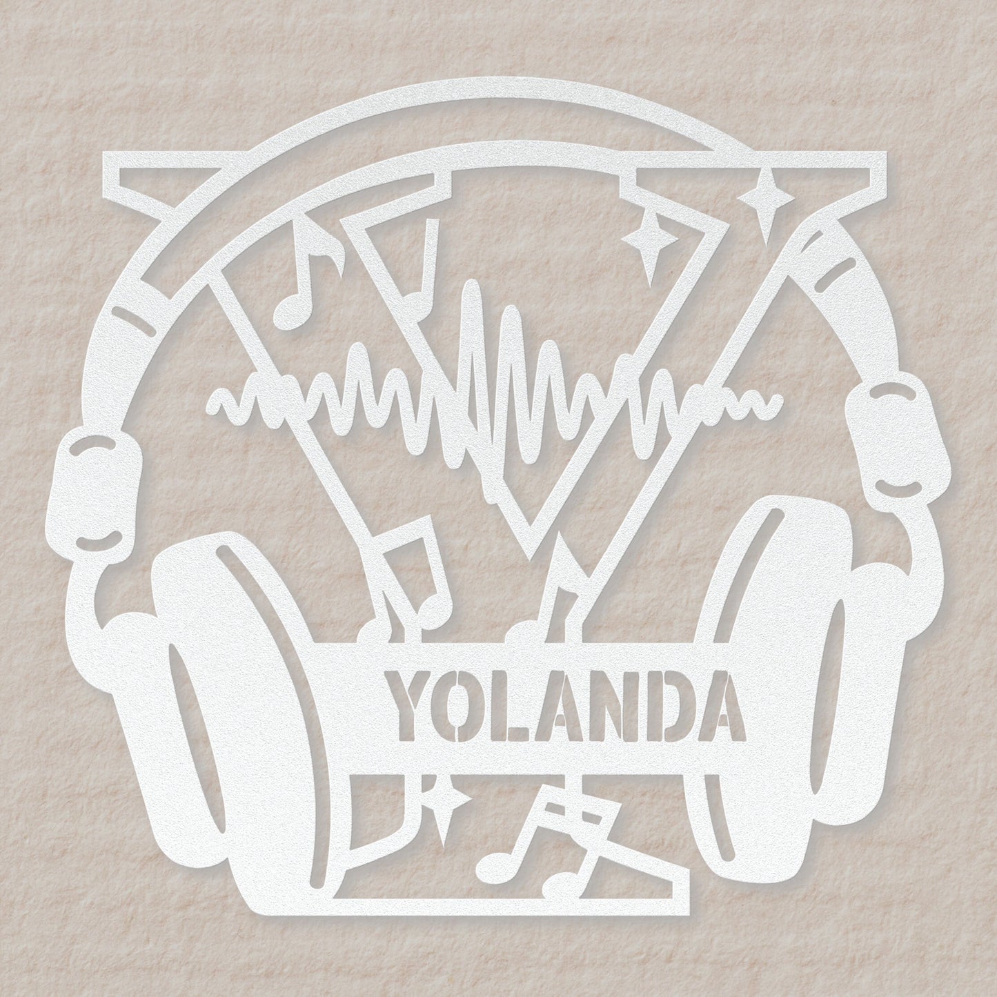 Personalized Headphones Monogram Letter Y Metal Sign