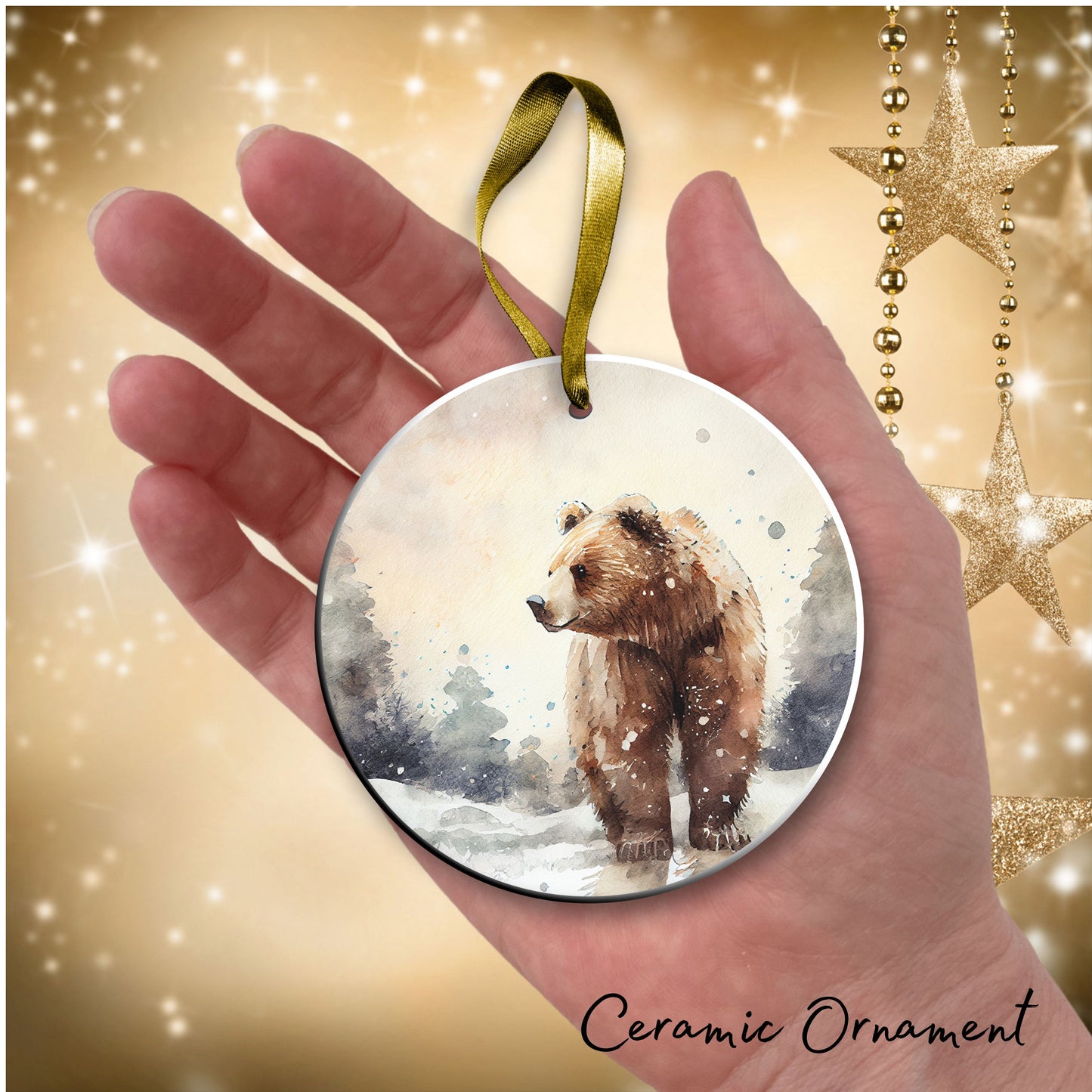 Winter Bear Ceramic Ornament 44-04
