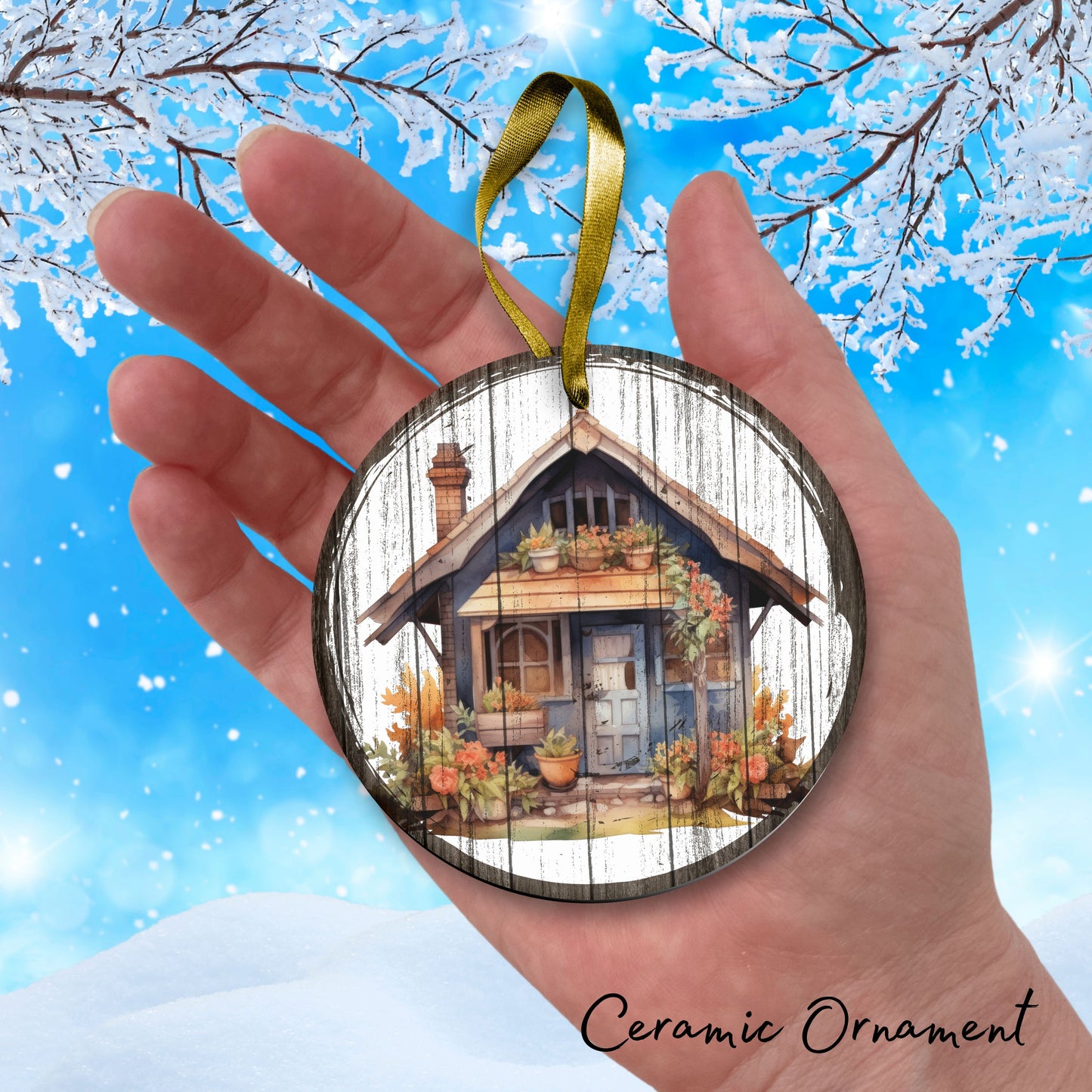 Christmas Nativity Ceramic Ornament 11-02 Small House