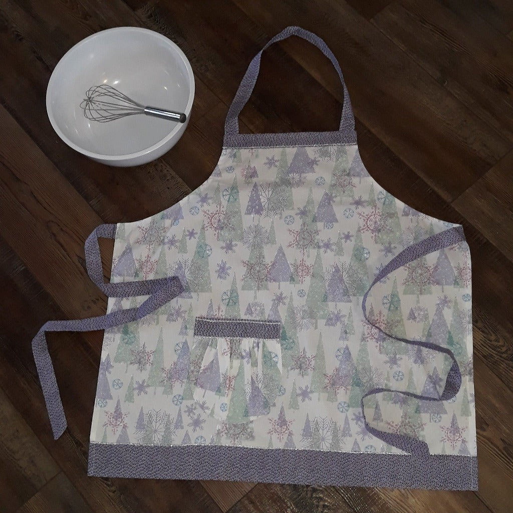 Christmas Purple Silver Sparkle Apron
