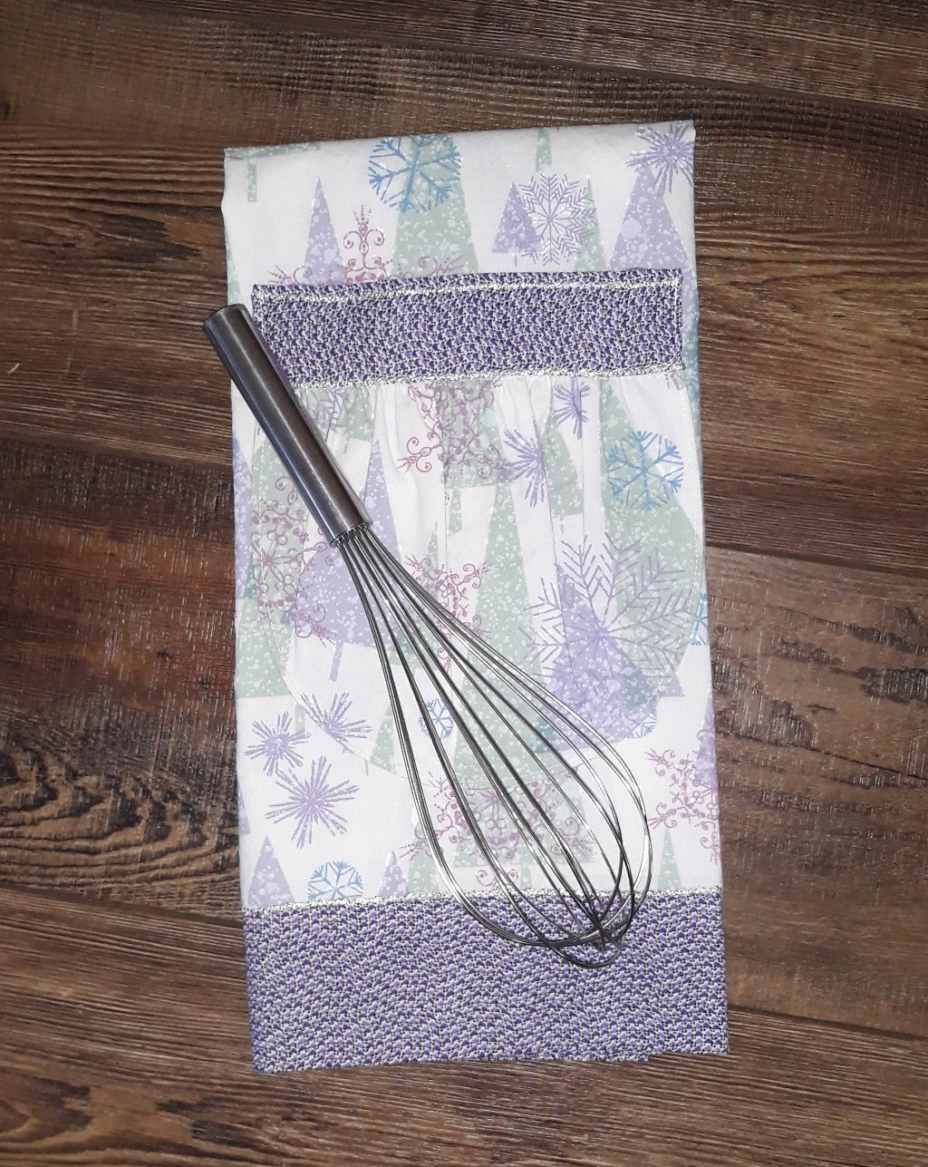 Christmas Purple Silver Sparkle Apron