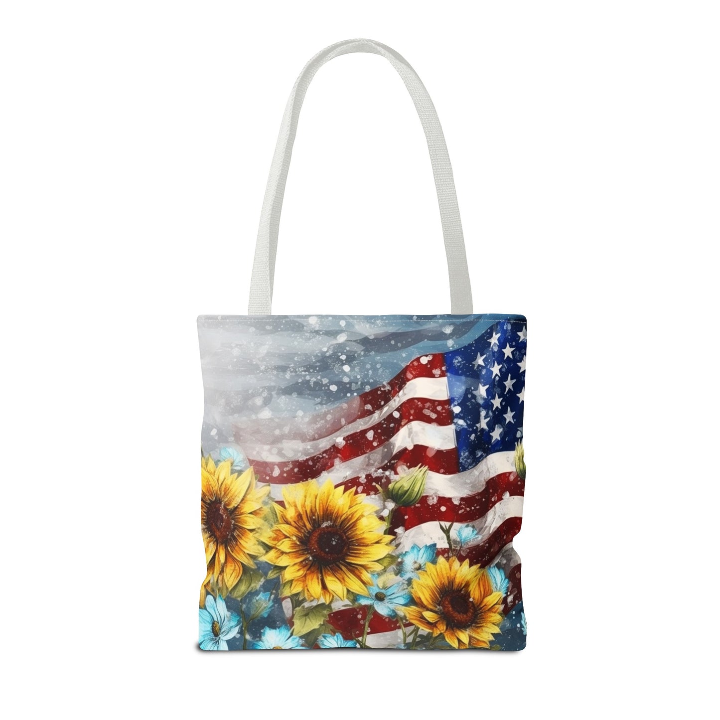 Patriotic Sunflower with Flag Tote Bag