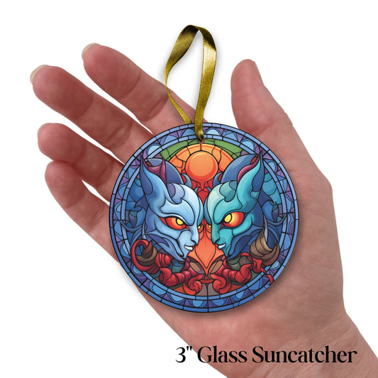 Glass Suncatcher Stained Glass 110-06 Cartoon Valentine Monster