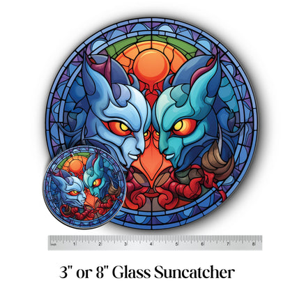 Glass Suncatcher Stained Glass 110-06 Cartoon Valentine Monster