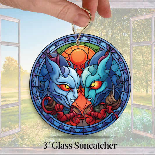 Glass Suncatcher Stained Glass 110-06 Cartoon Valentine Monster