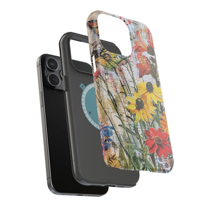 Floral Magnetic Phone Case - Wildflowers for Stylish Protection
