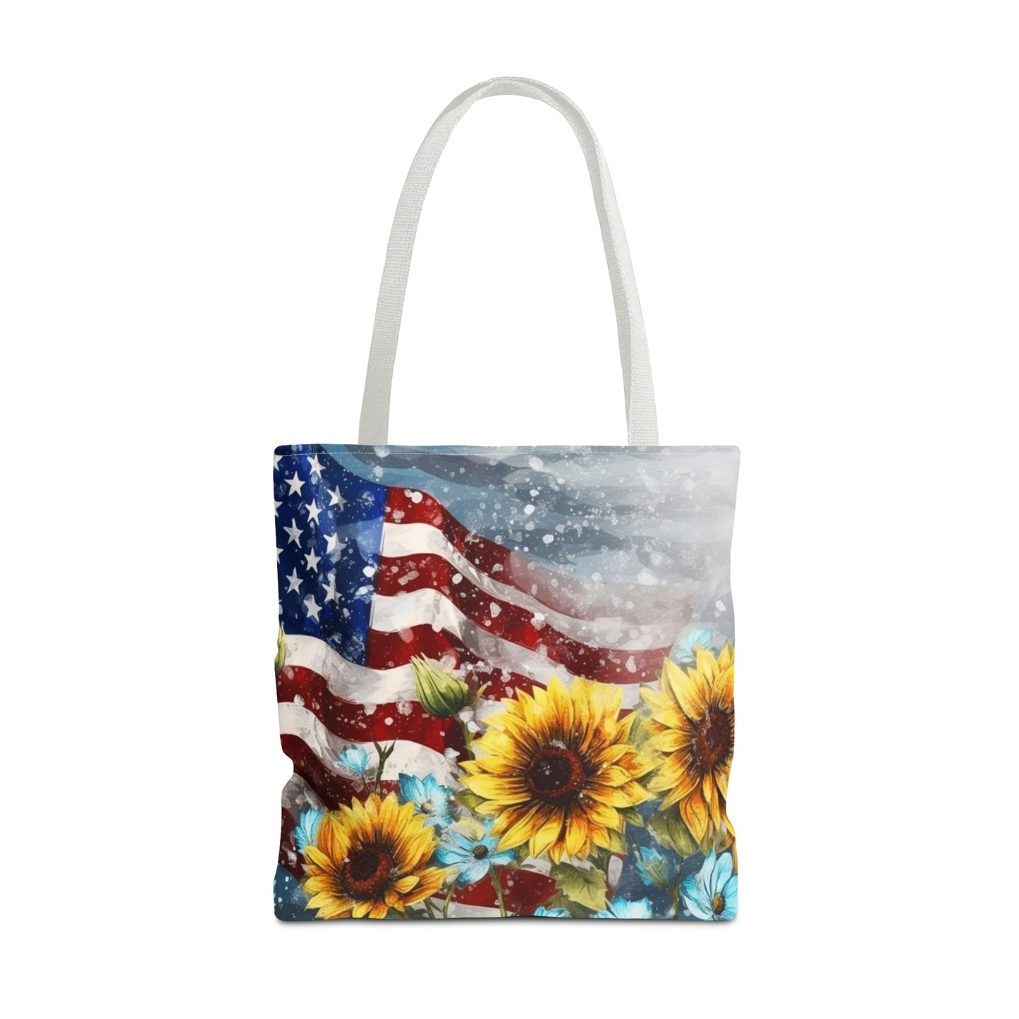 Patriotic Sunflower with Flag Tote Bag
