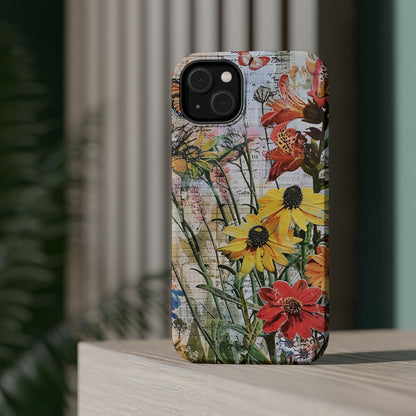 Floral Magnetic Phone Case - Wildflowers for Stylish Protection