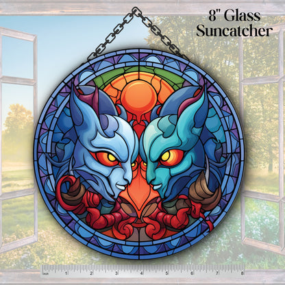 Glass Suncatcher Stained Glass 110-06 Cartoon Valentine Monster