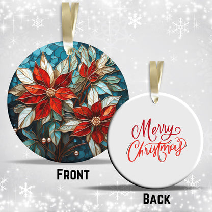 Stained Glass Christmas Ceramic Ornament