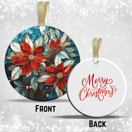 Stained Glass Christmas Ceramic Ornament