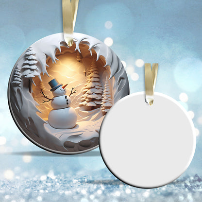Busting Out Snowman Ceramic Ornament 80-02