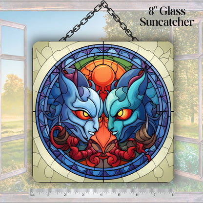 Glass Suncatcher Stained Glass 110-06 Cartoon Valentine Monster