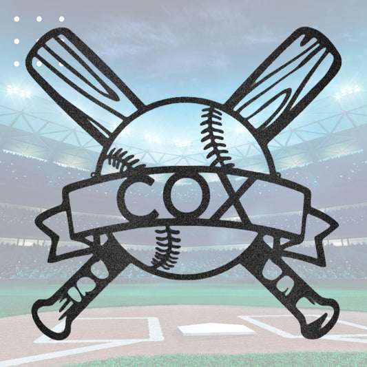 Baseball Monogram - Metal Sign