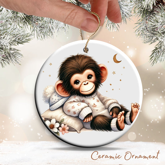 Babys First Cozy Christmas Animal Ceramic Ornament 33-05